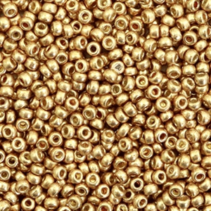 Miyuki 11/0 Rocailles Duracoat galvanized champagne gold 11-4204