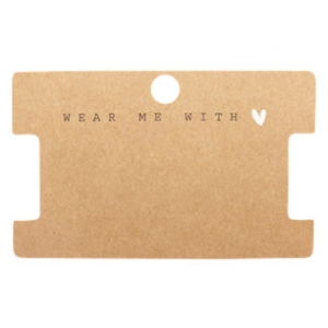 Karten f&uuml;r Schmuck "Wear me With &hearts;" Brown