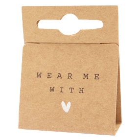 Karten f&uuml;r Schmuck "Wear me With &hearts;" Brown