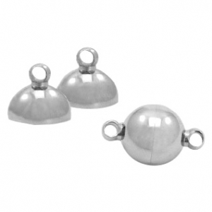 Zubeh&ouml;r aus Stainless Steel - Rostfreiem Stahl Magnetverschluss Ball 6mm Antik silber