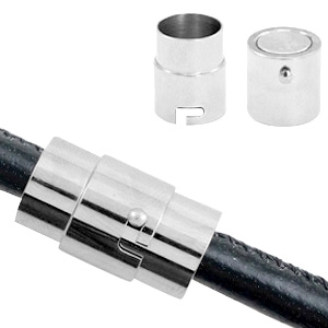 Zubeh&ouml;r aus Stainless Steel - Rostfreiem Stahl Magnetverschluss &Oslash;8mm Antik silber