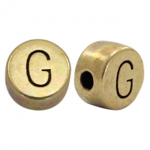 Perle Buchstabe Metall DQ G Antik bronze (nickelfrei)