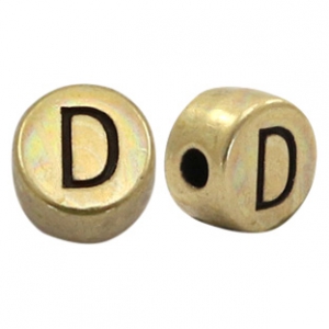 Perle Buchstabe Metall DQ D Antik bronze (nickelfrei)