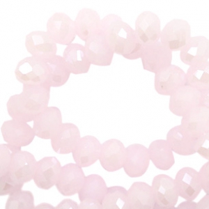 Facetten Top Glas Perlen 4x3mm Rondellen Light pink-Pearl shine coating