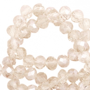 Facetten Top Glas Perlen 4x3mm Rondellen Light champagne-pearl shine coating