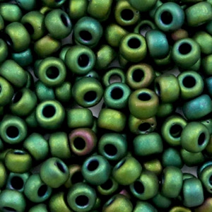 Miyuki 6/0 Rocailles Metallic matte iris dark green 6-2066