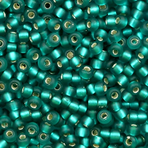 Miyuki 8/0 Rocailles Silverlined matte teal green 8-2425F