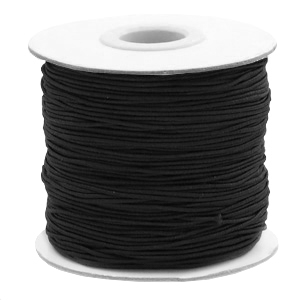 Gef&auml;rbt Elastik 1mm Black