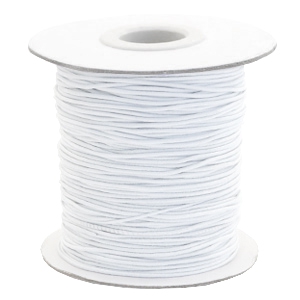Gef&auml;rbt Elastik 1mm White