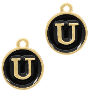 Anh&auml;nger Metall Basic quality Buchstaben U Gold-schwarz