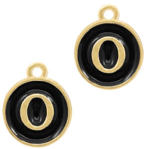 Anh&auml;nger Metall Basic quality Buchstaben O Gold-schwarz