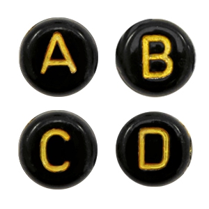 Acryl Buchstaben Mix Black-gold