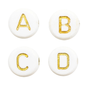 Acryl Buchstaben Mix Off white-gold