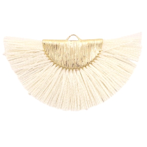 Quaste Perlen Anh&auml;nger Gold-off white