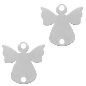 Anh&auml;nger aus Stainless Steel - Rostfreiem Stahl Zwischenst&uuml;ck Engel Silber