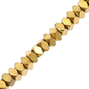 Perlen aus H&auml;matit Facett Disc Gold