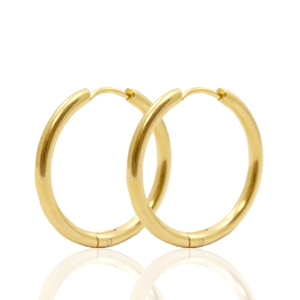 Stainless Steel - Rostfrei Stahl Ohrringe Creolen 25mm Gold