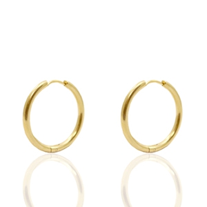 Stainless Steel - Rostfrei Stahl Ohrringe Creolen 17mm Gold