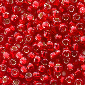 Miyuki 8/0 Rocailles Silverlined flame red 8-10