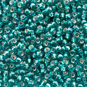 Miyuki 11/0 Rocailles Silverlined transparent dark teal green 11-30
