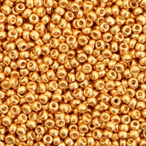 Miyuki 11/0 Rocailles Duracoat galvanized yellow gold 11-4203