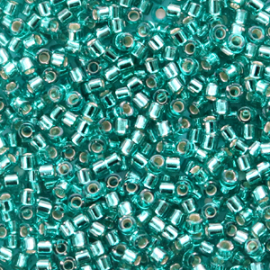 Miyuki Perlen 11/0 delica's Silverlined caribbean teal green DB-1208