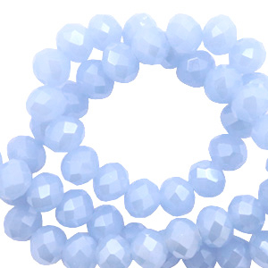 Facetten Top Glas Perlen 6x4mm Rondellen Light blue-pearl shine coating