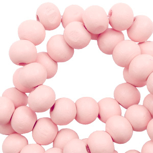 Holz Perlen 8mm rund Seashell pink