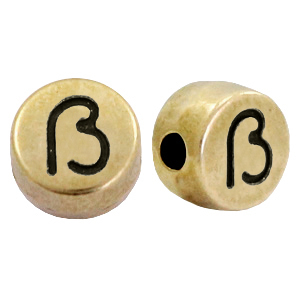 Perle Buchstabe Metall DQ &szlig; Antik bronze (Nickelfrei)