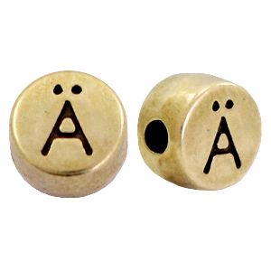 Perle Buchstabe Metall DQ &Auml; Antik bronze (Nickelfrei)