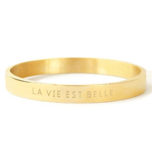 Stainless Steel - Rostfrei Stahl Armb&auml;nder "LA VIE EST BELLE" Gold