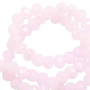 Facetten Top Glas Perlen 4x3mm Rondellen Light orchid pink-pearl shine coating