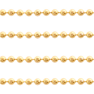 Zubeh&ouml;r aus Stainless Steel - Rostfreiem Stahl Ballchain 1.4mm Gold