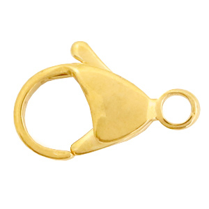 Zubeh&ouml;r aus Stainless Steel - Rostfreiem Stahl Karabiner Verschluss 15mm Gold