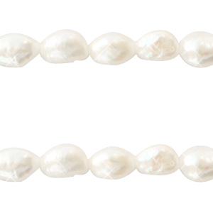 BQ S&uuml;sswasser Perlen Nugget oval 7x3mm Natural white