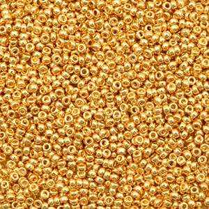 Miyuki 15/0 Rocailles Duracoat galvanized yellow gold 15-4203