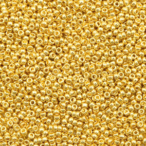 Miyuki 15/0 Rocailles Duracoat galvanized gold 15-4202