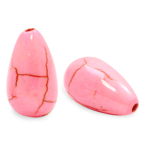 Keramik Perlen Tropfen Pink