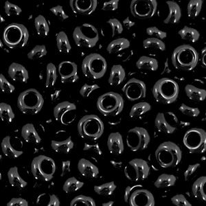 Preciosa 6/0-23980 Rocailles Natural opaque-black