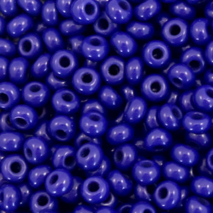 Preciosa 6/0-33070 Rocailles Natural opaque-marine blue