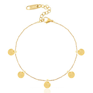 Stainless Steel - Rostfrei Stahl Armb&auml;nder Coins Gold