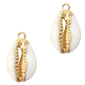 Anh&auml;nger Muschel Spezial Kaurimuschel Cream beige-gold