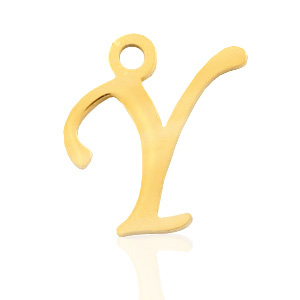 Anh&auml;nger aus Stainless Steel - Rostfreiem Stahl Initial Y Gold