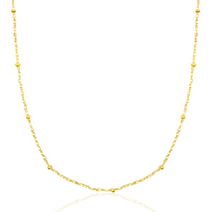 Stainless Steel - Rostfrei Stahl Kette Ball Mix & Match Gold