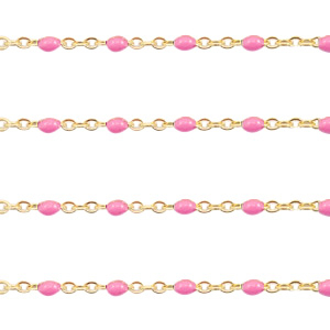 Zubeh&ouml;r aus Stainless Steel - Rostfreiem Stahl Gliederkette 1mm Pink-gold
