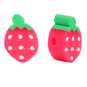 Perlen Polymer Erdbeere Red-green