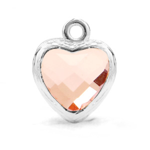 Anh&auml;nger aus Kristallglas Heart Vintage pink-silver