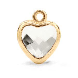 Anh&auml;nger aus Kristallglas Heart Crystal-gold