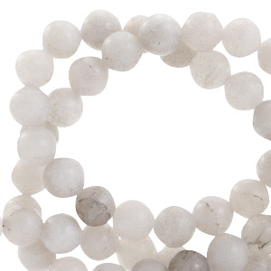 Perle Halb Edelstein rund 8mm Matt Grey