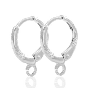 Zubeh&ouml;r Metall TQ Ohrringe verschliessbar mit &Ouml;se 13mm Antik silber